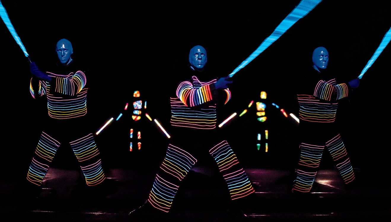 Blue Man Group con laseres