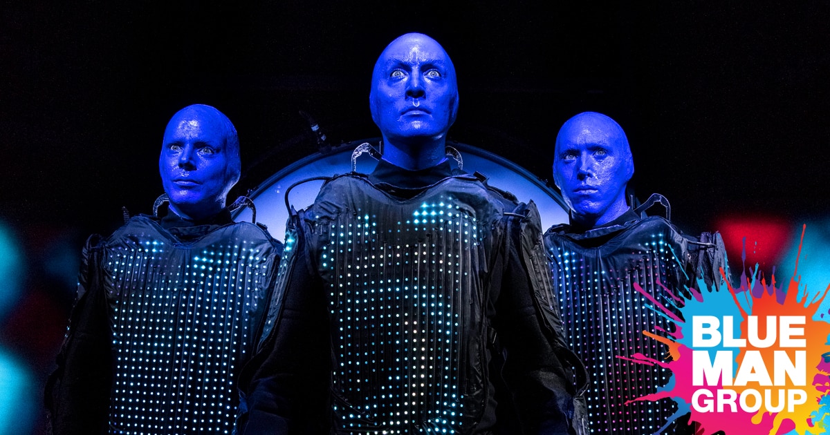 Happy 20th Anniversary, Blue Man Group!  Blue man group, Blue man, Feeling  blue